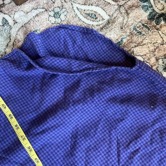 Vintage Disney Store Nightgown Women’s L/XL Mickey Mouse Blue Plaid Flannel 90s - Picture 4 of 11